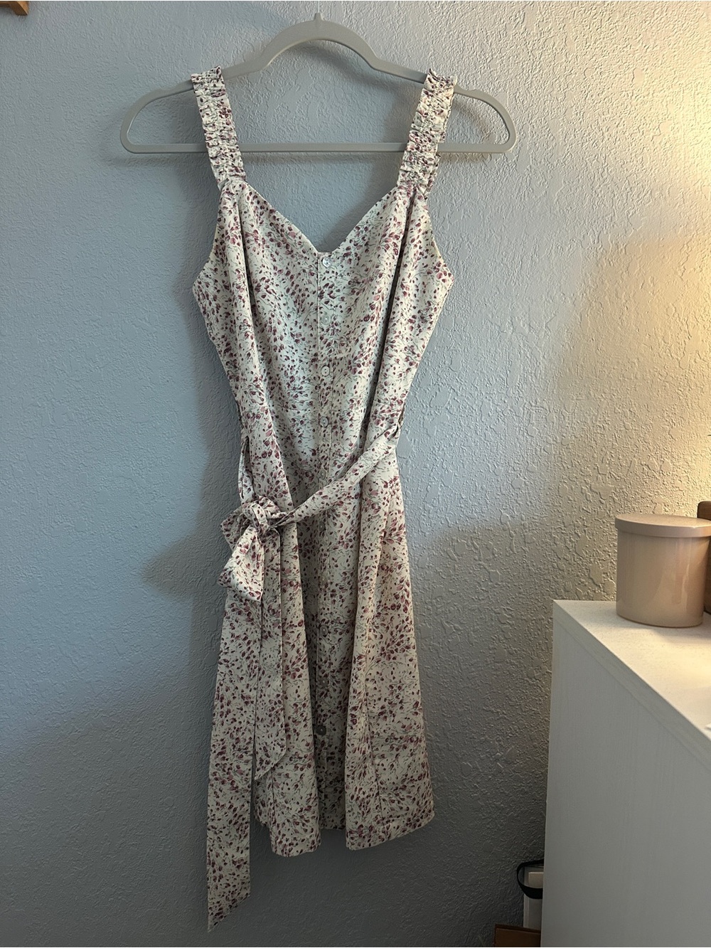 Floral Cream & Dusty Rose Summer Dress
